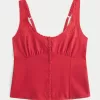 Linen Blend Button-Through Top,Linen Blend Button-Through Top
