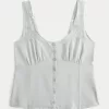 Linen Blend Button-Through Top,Linen Blend Button-Through Top