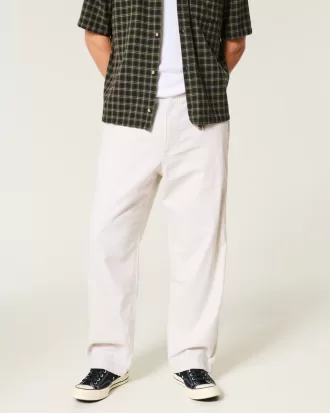 Linen-Blend Flex-Waist Baggy Pants,Linen-Blend Flex-Waist Baggy Pants