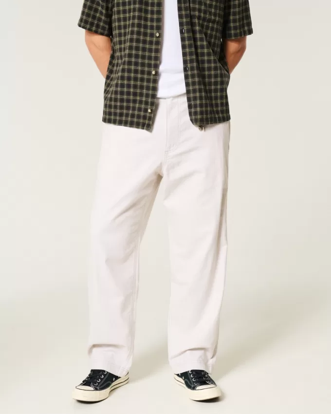 Linen-Blend Flex-Waist Baggy Pants,Linen-Blend Flex-Waist Baggy Pants