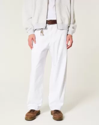 Linen-Blend Flex-Waist Baggy Pants,Linen-Blend Flex-Waist Baggy Pants