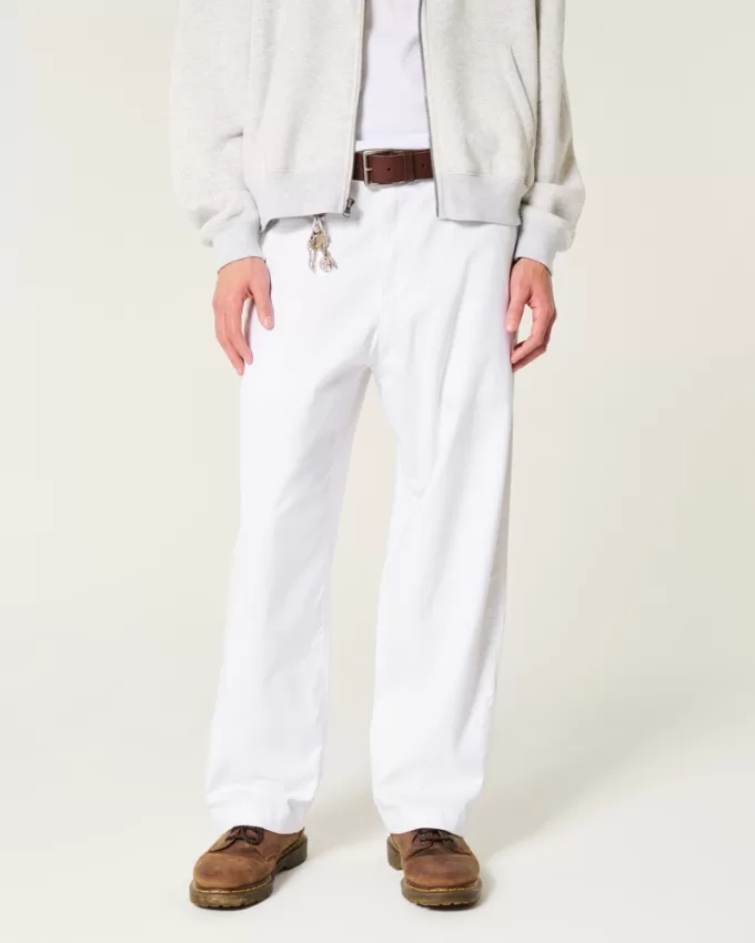 Linen-Blend Flex-Waist Baggy Pants,Linen-Blend Flex-Waist Baggy Pants