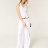 Linen-Blend Halter Vest,Linen-Blend Halter Vest
