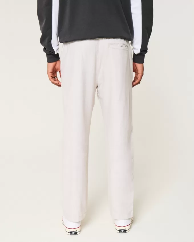 Linen-Blend Loose Pull-On Pants,Linen-Blend Loose Pull-On Pants