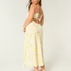 Linen-Blend Open Back Slip Midi Dress,Linen-Blend Open Back Slip Midi Dress
