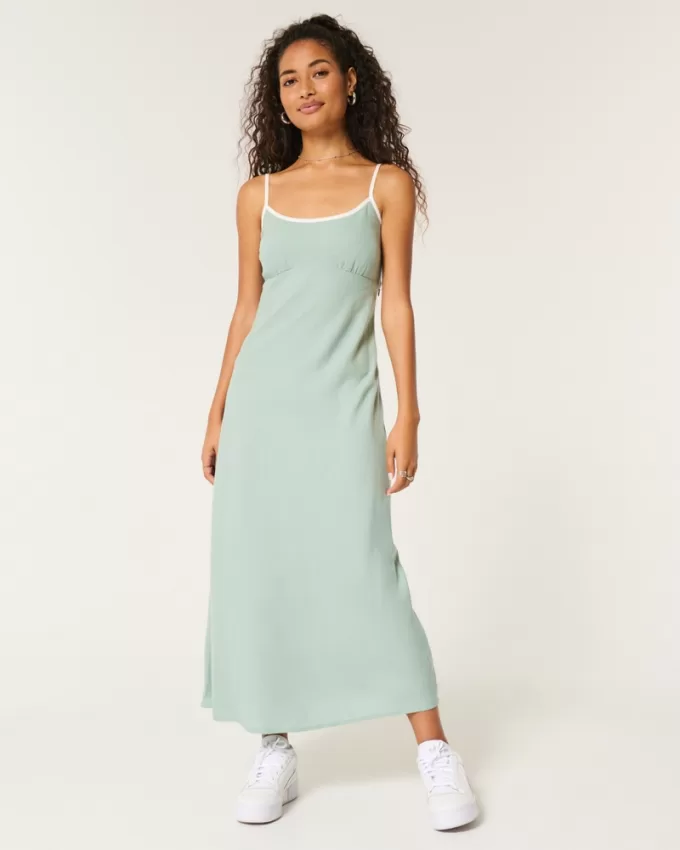 Linen-Blend Open Back Slip Midi Dress,Linen-Blend Open Back Slip Midi Dress Linen-Blend Open Back Slip Midi Dress,Linen-Blend Open Back Slip Midi Dress