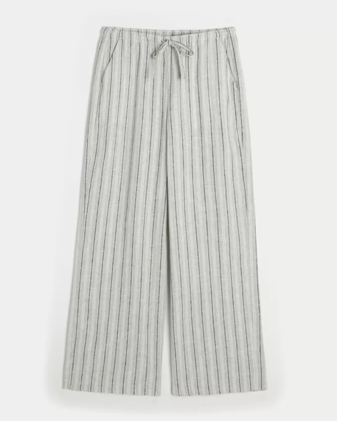 Linen-Blend Pull-On Baggy Pants,Linen-Blend Pull-On Baggy Pants