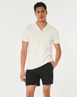 Linen-Blend Pull-On Shorts 7″,Linen-Blend Pull-On Shorts 7″