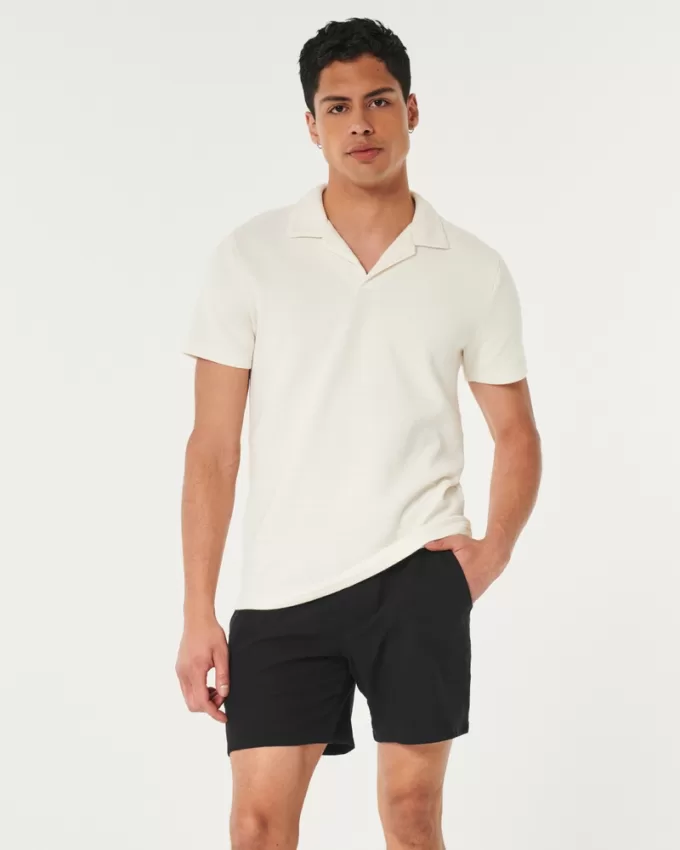 Linen-Blend Pull-On Shorts 7″,Linen-Blend Pull-On Shorts 7″