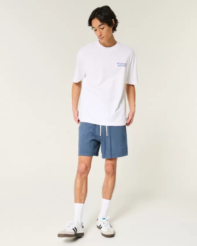 Linen-Blend Pull-On Shorts,Linen-Blend Pull-On Shorts