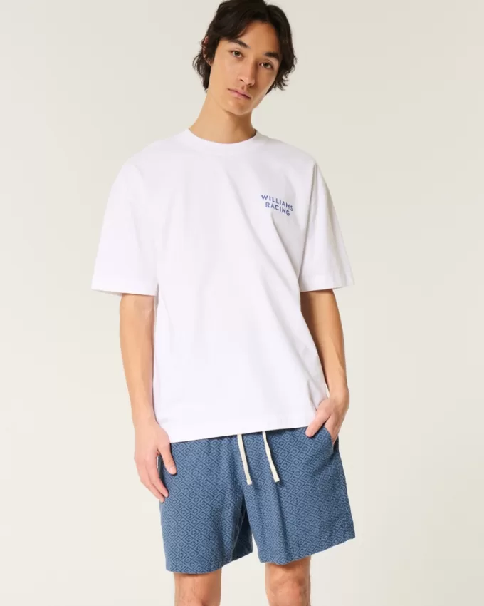 Linen-Blend Pull-On Shorts,Linen-Blend Pull-On Shorts