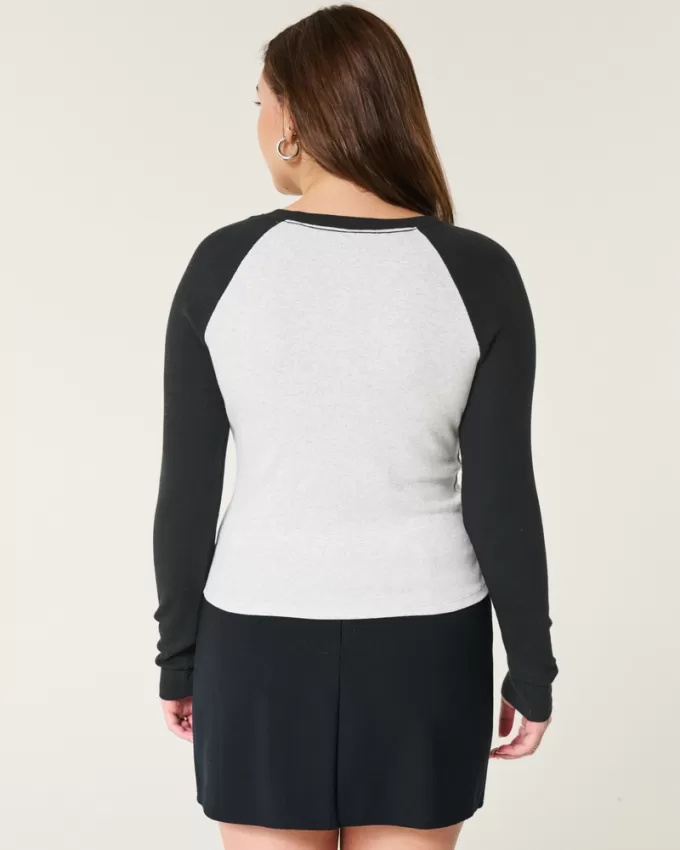 Long-Sleeve Chicago Graphic Notch-Neck Baby Tee,Long-Sleeve Chicago Graphic Notch-Neck Baby Tee Long-Sleeve Chicago Graphic Notch-Neck Baby Tee,Long-Sleeve Chicago Graphic Notch-Neck Baby Tee