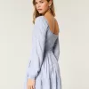 Long-Sleeve Cinch Bust Mini Dress,Long-Sleeve Cinch Bust Mini Dress Long-Sleeve Cinch Bust Mini Dress,Long-Sleeve Cinch Bust Mini Dress