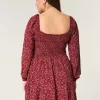 Long-Sleeve Cinch Bust Mini Dress,Long-Sleeve Cinch Bust Mini Dress