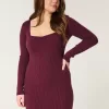 Long-Sleeve Cinch Bust Open-Back Sweater Dress,Long-Sleeve Cinch Bust Open-Back Sweater Dress Long-Sleeve Cinch Bust Open-Back Sweater Dress,Long-Sleeve Cinch Bust Open-Back Sweater Dress