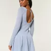 Long-Sleeve Crochet-Style Mini Skater Dress,Long-Sleeve Crochet-Style Mini Skater Dress Long-Sleeve Crochet-Style Mini Skater Dress,Long-Sleeve Crochet-Style Mini Skater Dress