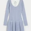 Long-Sleeve Crochet-Style Mini Skater Dress,Long-Sleeve Crochet-Style Mini Skater Dress Long-Sleeve Crochet-Style Mini Skater Dress,Long-Sleeve Crochet-Style Mini Skater Dress