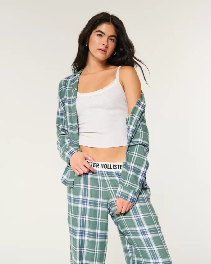 Long-Sleeve Flannel Pajama Top,Long-Sleeve Flannel Pajama Top