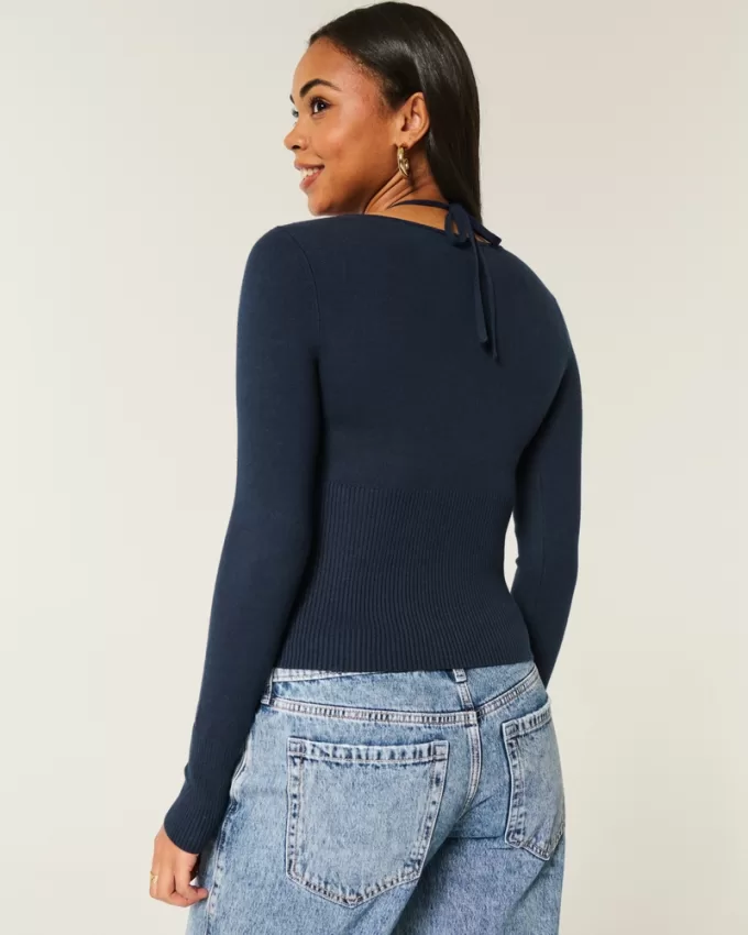 Long-Sleeve Halter Tie Sweater,Long-Sleeve Halter Tie Sweater Long-Sleeve Halter Tie Sweater,Long-Sleeve Halter Tie Sweater