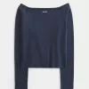 Long-Sleeve Off-the-Shoulder Top,Long-Sleeve Off-the-Shoulder Top