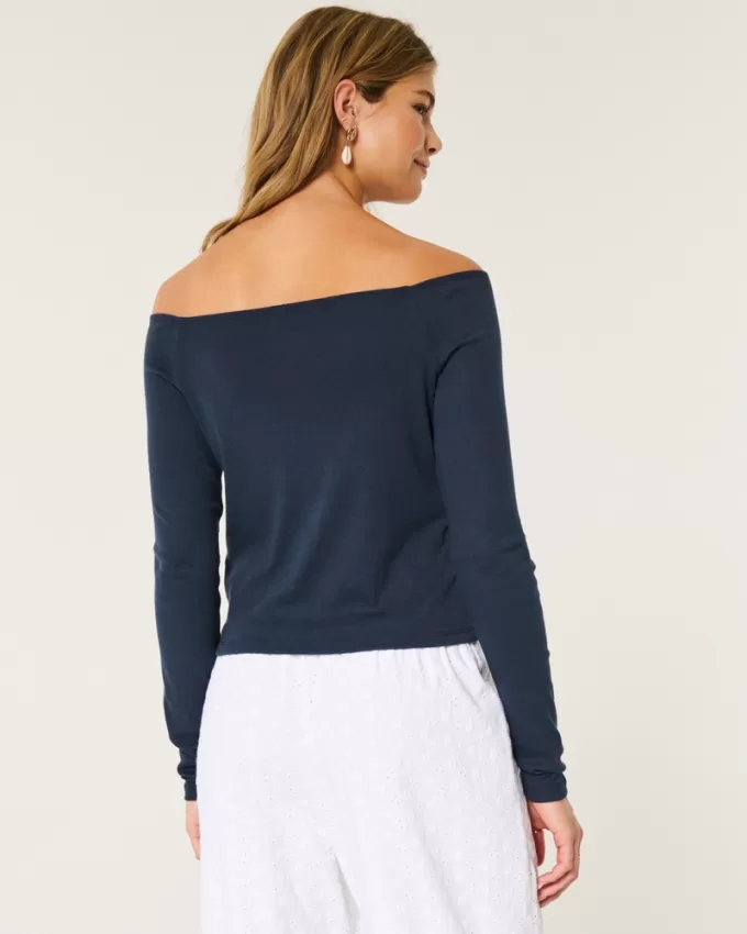 Long-Sleeve Off-the-Shoulder USA Graphic Baby Tee,Long-Sleeve Off-the-Shoulder USA Graphic Baby Tee Long-Sleeve Off-the-Shoulder USA Graphic Baby Tee,Long-Sleeve Off-the-Shoulder USA Graphic Baby Tee