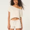 Low-Rise Adjustable Hem Shorts,Low-Rise Adjustable Hem Shorts