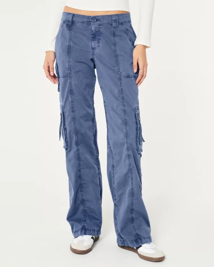 Low-Rise Baggy Zipper Pocket Cargo Pants,Low-Rise Baggy Zipper Pocket Cargo Pants