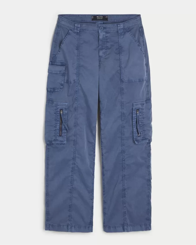 Low-Rise Baggy Zipper Pocket Cargo Pants,Low-Rise Baggy Zipper Pocket Cargo Pants