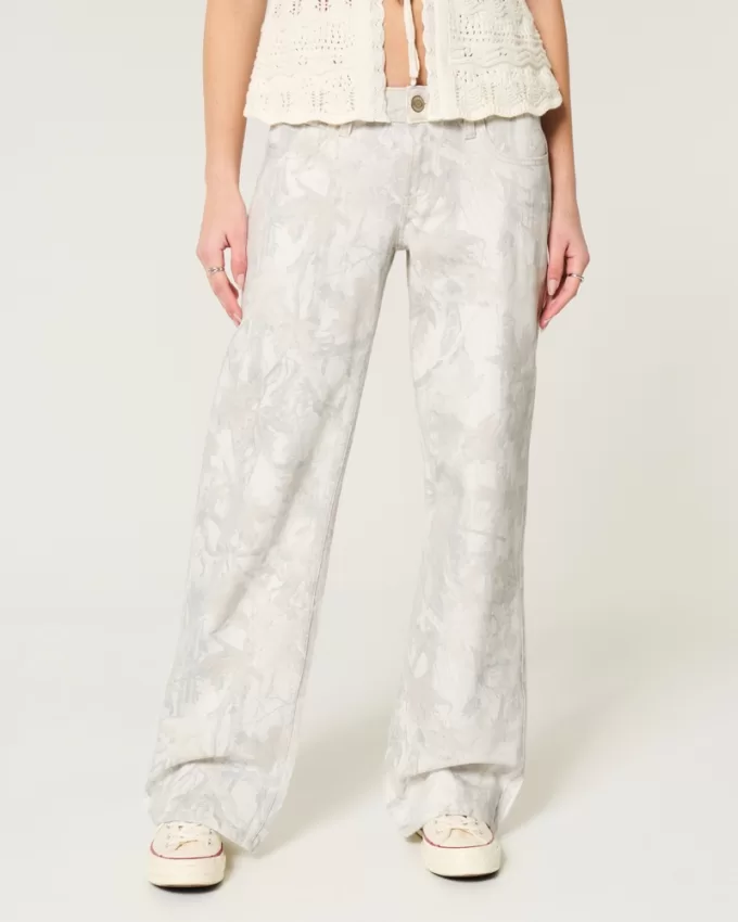 Low-Rise Camo Baggy Jeans,Low-Rise Camo Baggy Jeans