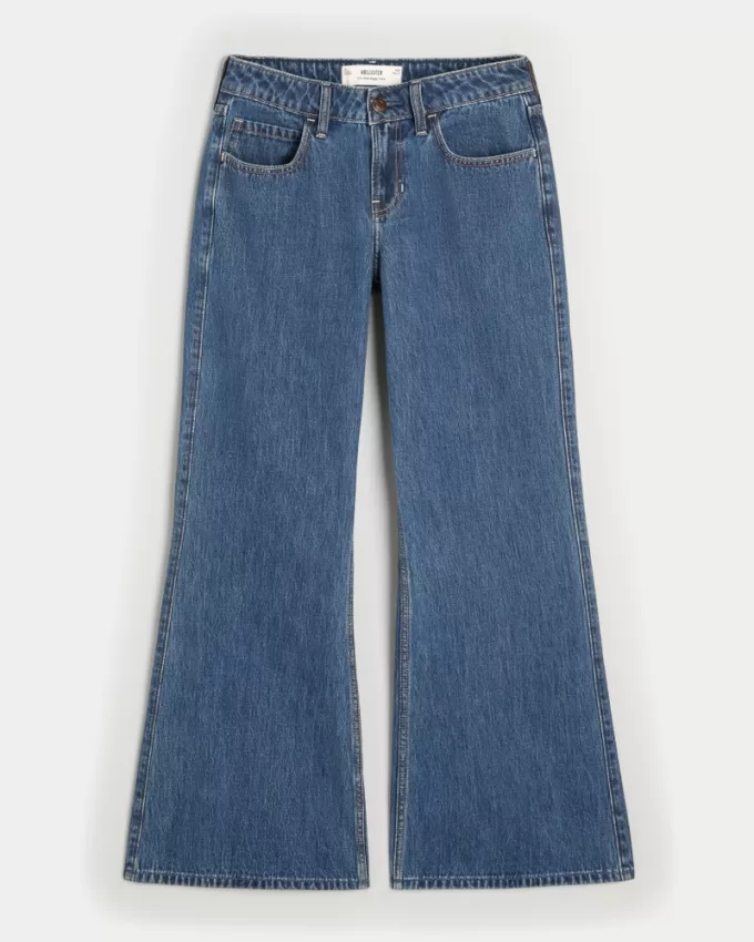 Low-Rise Dark Wash Baggy Flare Jean,Low-Rise Dark Wash Baggy Flare Jean