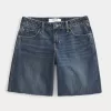 Low-Rise Dark Wash Baggy Jort,Low-Rise Dark Wash Baggy Jort