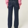 Low-Rise Dark Wash Straight Jeans,Low-Rise Dark Wash Straight Jeans
