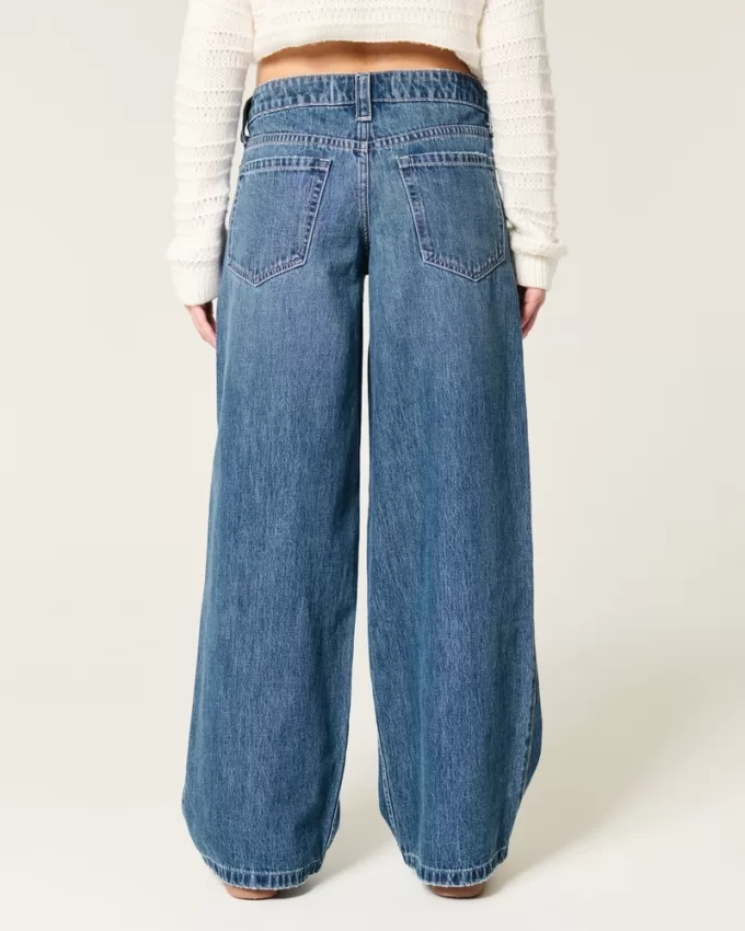 Low-Rise Dark Wash Super Baggy Jeans,Low-Rise Dark Wash Super Baggy Jeans
