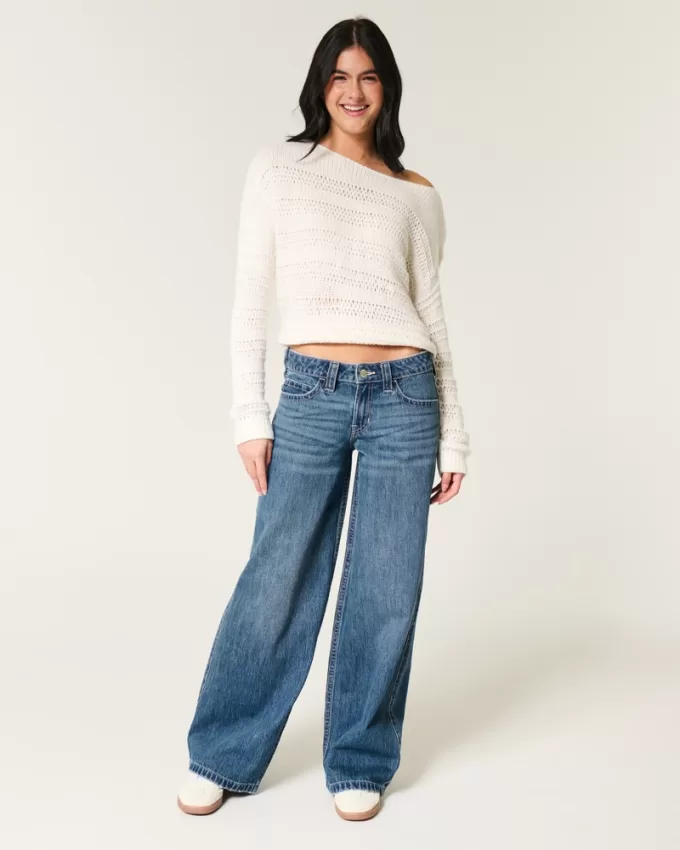 Low-Rise Dark Wash Super Baggy Jeans,Low-Rise Dark Wash Super Baggy Jeans