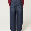 Low-Rise Dark Wash Tapered Baggy Jeans,Low-Rise Dark Wash Tapered Baggy Jeans