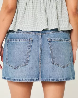 Low-Rise Denim Mini Skort,Low-Rise Denim Mini Skort