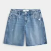 Low-Rise Distressed Baggy Jort,Low-Rise Distressed Baggy Jort