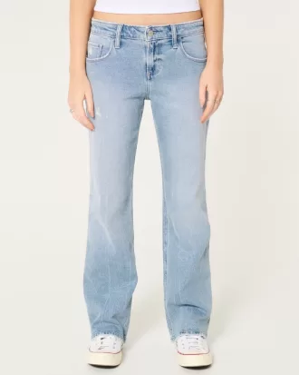 Low-Rise Distressed Medium Wash Relaxed Straight Jeans,Low-Rise Distressed Medium Wash Relaxed Straight Jeans