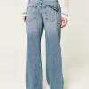 Low-Rise Floral Embroidered Medium Wash Baggy Jeans,Low-Rise Floral Embroidered Medium Wash Baggy Jeans