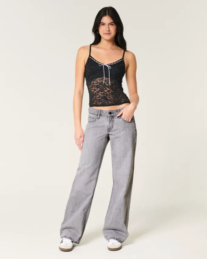 Low-Rise Grey Baggy Jeans,Low-Rise Grey Baggy Jeans
