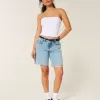 Low-Rise Light Wash Baggy Jort,Low-Rise Light Wash Baggy Jort