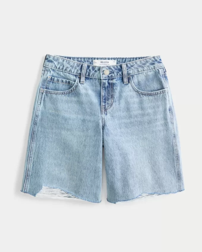 Low-Rise Light Wash Baggy Jort,Low-Rise Light Wash Baggy Jort