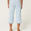 Low-Rise Light Wash Capri Jeans,Low-Rise Light Wash Capri Jeans
