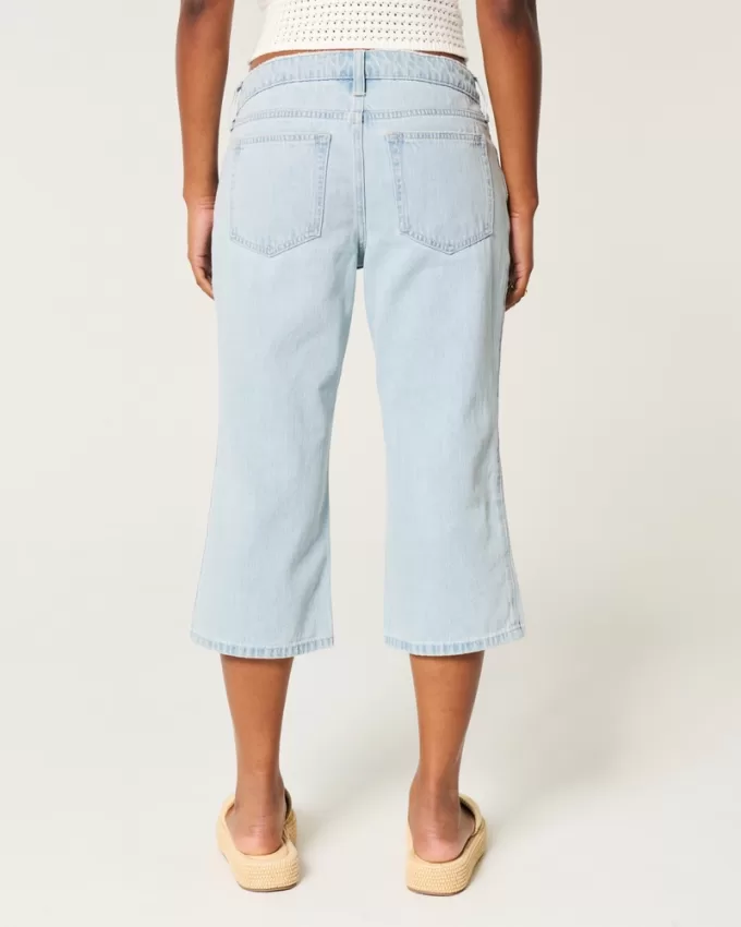 Low-Rise Light Wash Capri Jeans,Low-Rise Light Wash Capri Jeans