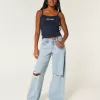 Low-Rise Light Wash Ripped Super Baggy Jeans,Low-Rise Light Wash Ripped Super Baggy Jeans