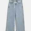 Low-Rise Light Wash Shoelace Super Baggy Jeans,Low-Rise Light Wash Shoelace Super Baggy Jeans