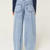 Low-Rise Light Wash Tapered Baggy Jeans,Low-Rise Light Wash Tapered Baggy Jeans