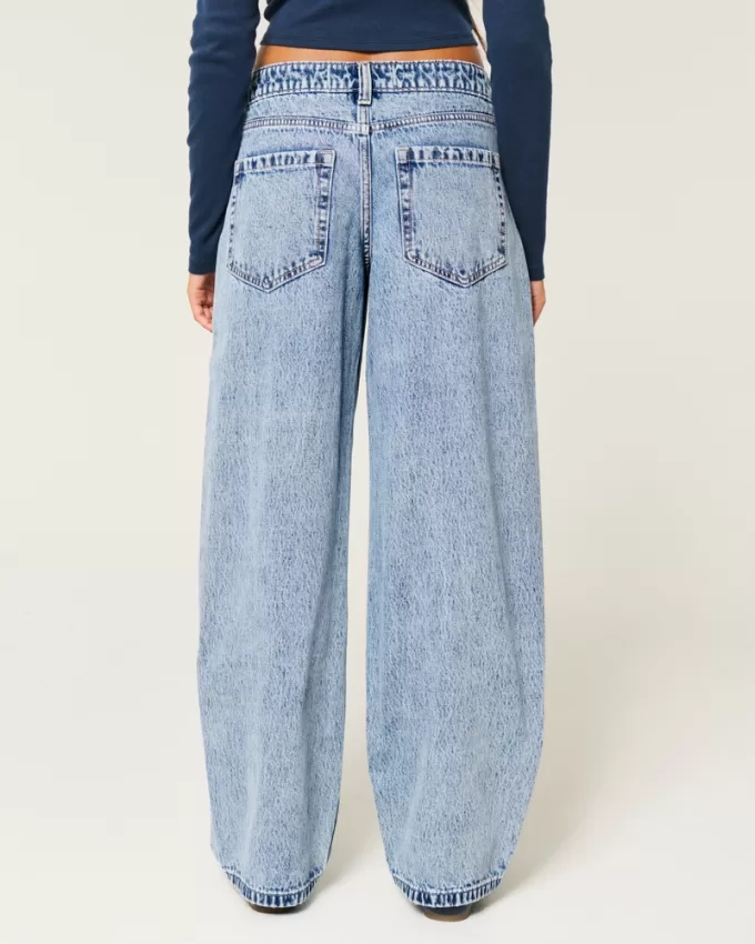 Low-Rise Light Wash Tapered Baggy Jeans,Low-Rise Light Wash Tapered Baggy Jeans
