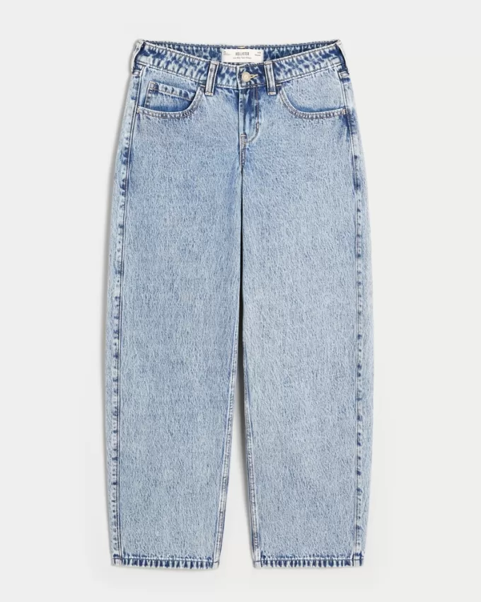 Low-Rise Light Wash Tapered Baggy Jeans,Low-Rise Light Wash Tapered Baggy Jeans