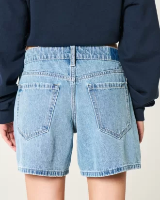 Low-Rise Medium Wash Baggy Denim Shorts 5″,Low-Rise Medium Wash Baggy Denim Shorts 5″